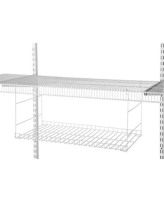 24 In Universal Closet Steel Wire Added Storage Hanging Shelf, White