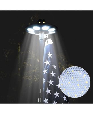 Solar Flag Pole Light 136 LED 2600mAh Bright White 7000K for 15 to 30 Ft Poles