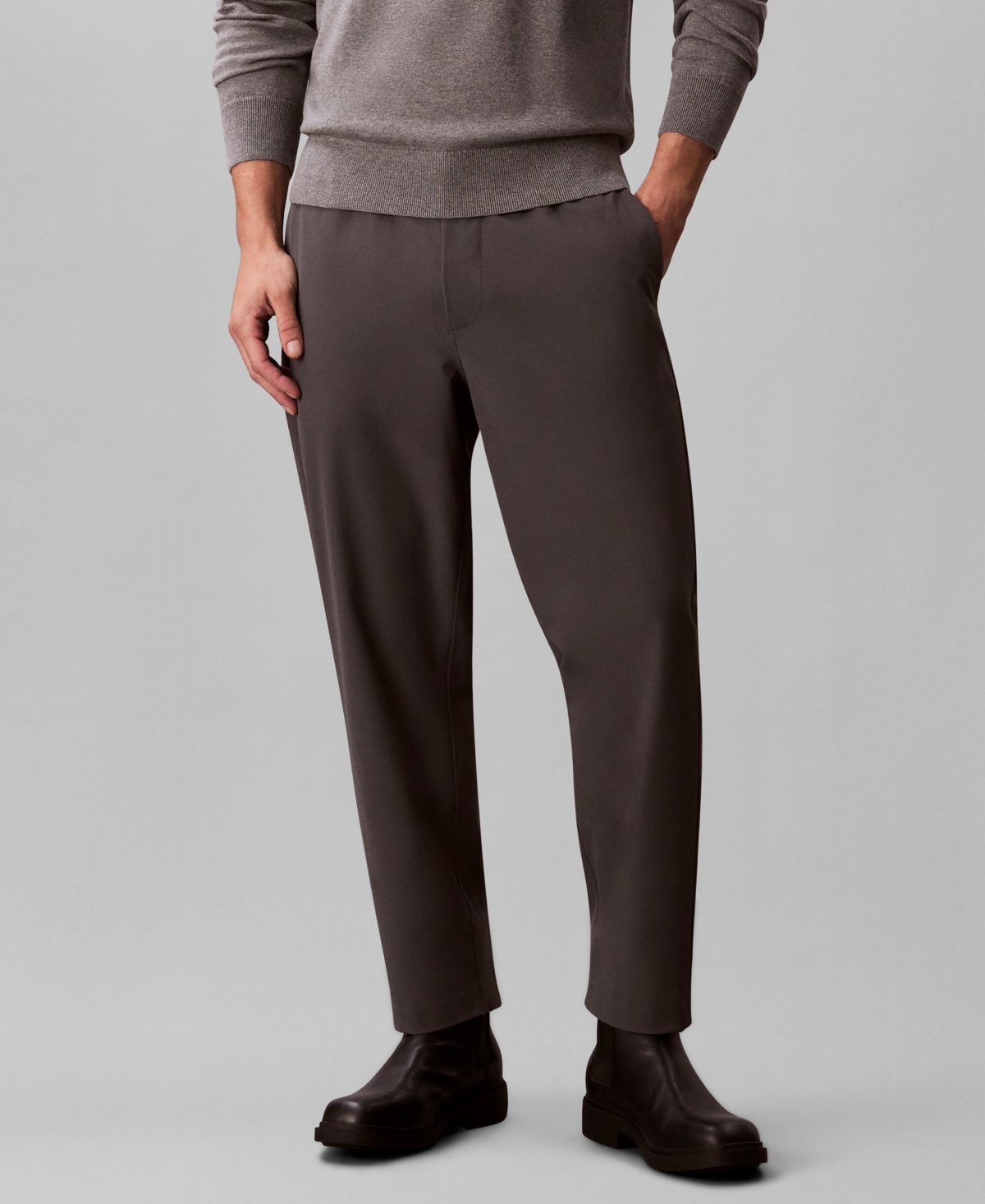 Calvin Klein Men's Regular Fit Elastic Jogger Pants In Gray