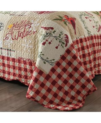 Christmas Rustic Cabin Lodge Quilt Bedspread Set, Queen