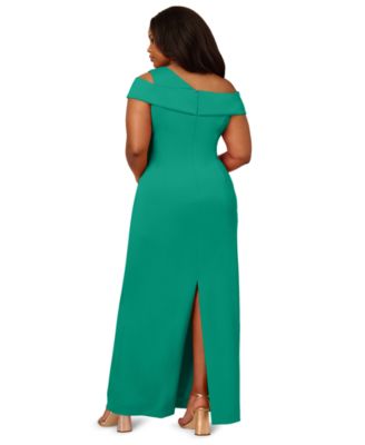 Plus Size Asymmetrical Draped Gown