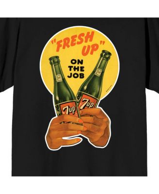 Men's Fresh Up On The Job 2 Green Bottles Black Short Sleeve Adult T-Shirt-3XL
