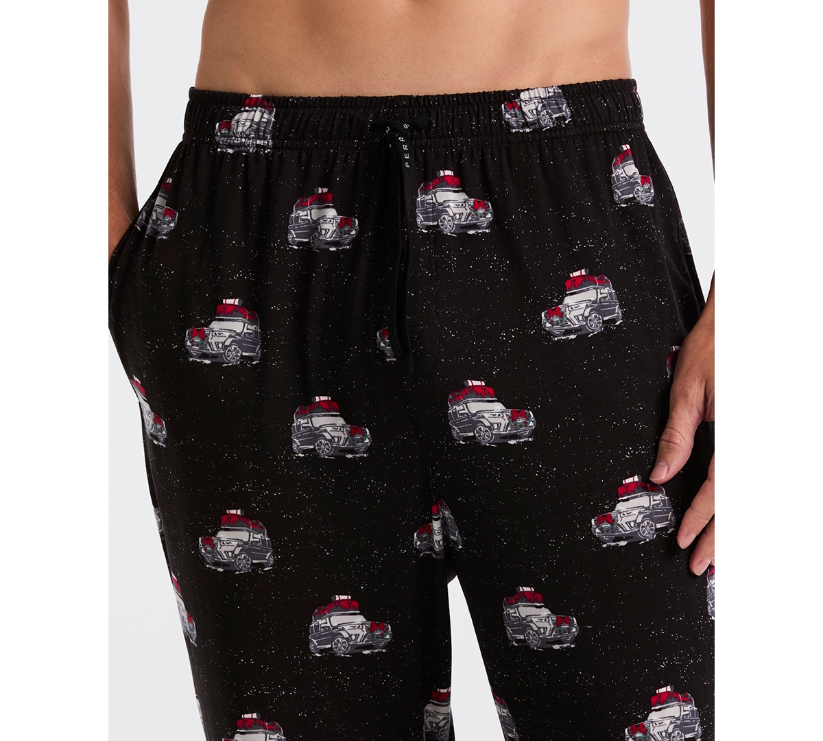 Perry Ellis Portfolio Men's Deluxe Touch Jersey Knit Pajama Pants In Black