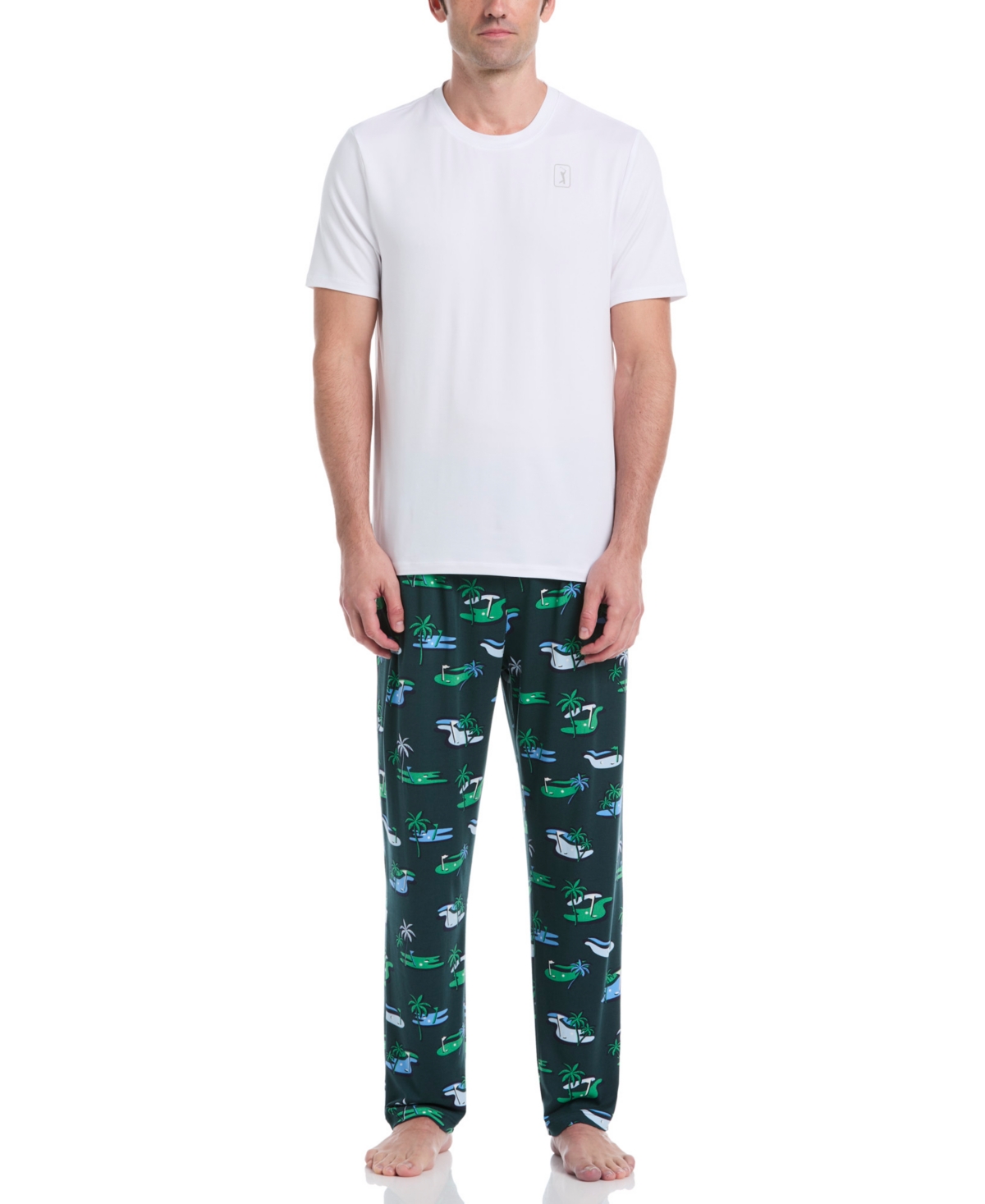 Perry Ellis Portfolio Men's Soft Touch Beach Course Pajama Pants In Green