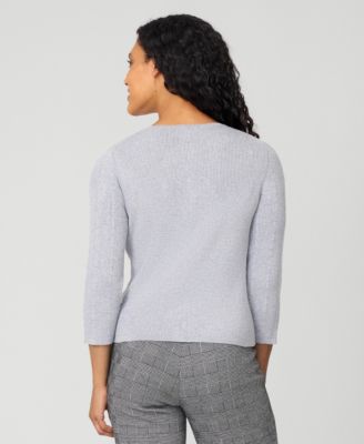 Women's Textured Rib Crewneck Cardigan