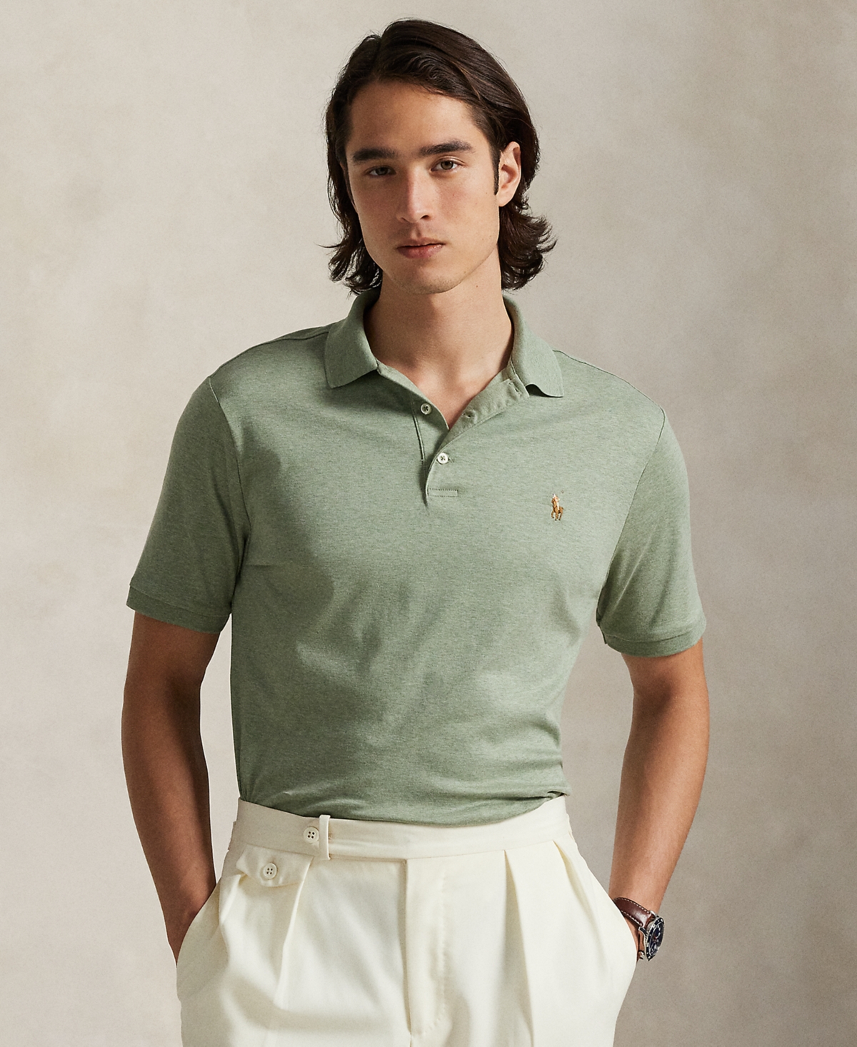 Polo Ralph Lauren Men's Classic Fit Soft Cotton Polo Shirt In Green