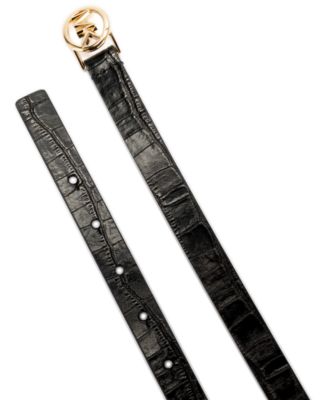Logo Skinny Leather Belt