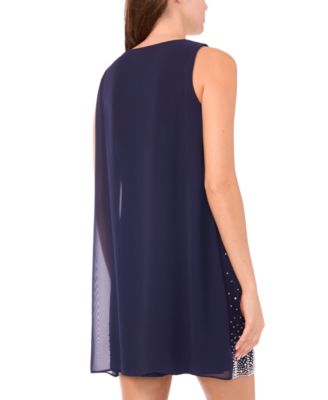 Petite V-Neck Sleeveless Beaded Dress