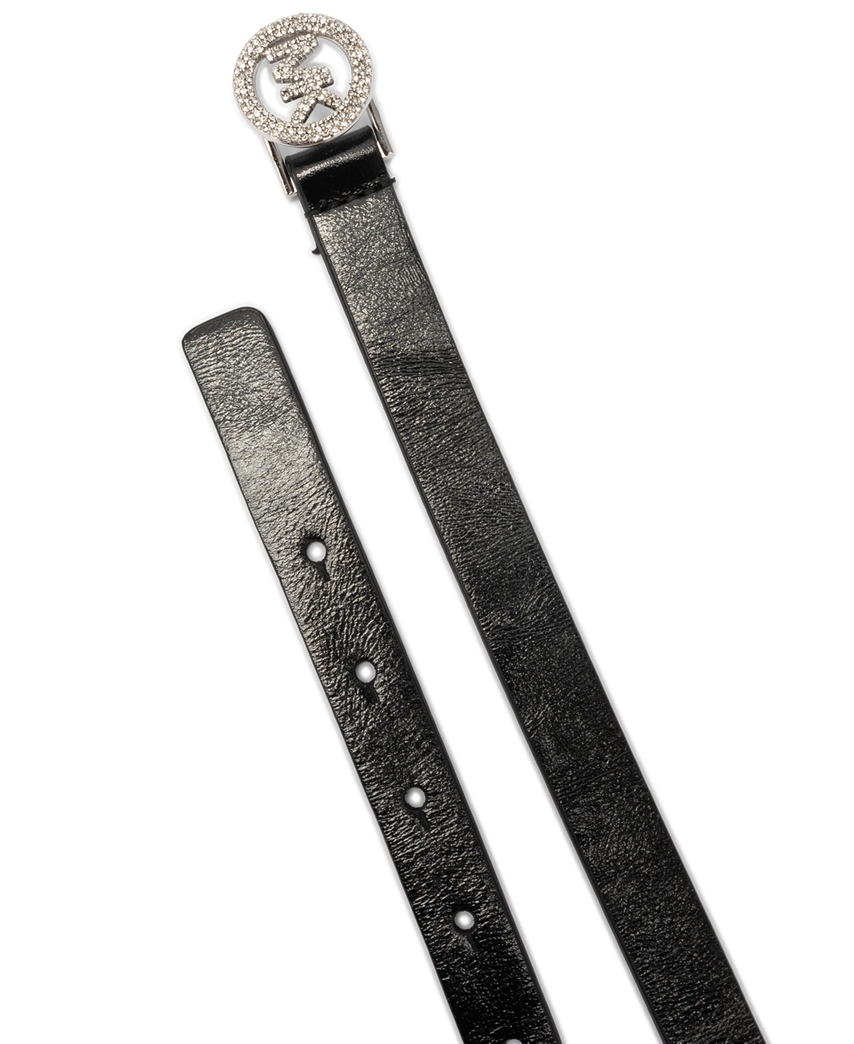 Michael Kors Women's Pave Logo Belt In Black