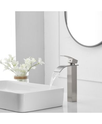 Waterfall Single Hole Single Handle Bathroom Vessel Sink Faucet With Pop-up Drain Assembly
