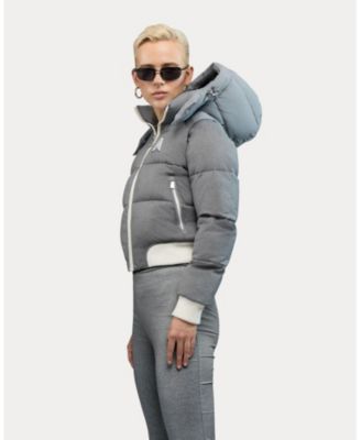 Women's Pariset Cropped Puffer Bomber with Detachable Sleeves