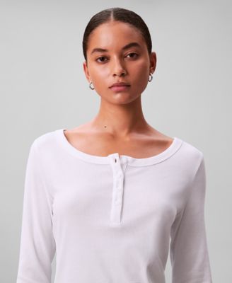 Women's Long Sleeve Ribbed Knit T-Shirt