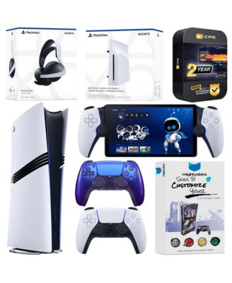 PlayStation 5 Pro Digital Bundle with Disc Drive, Extra Controller, Pulse Elite Headset, PS Portal, MightySkins Voucher and 2 Yr Warranty