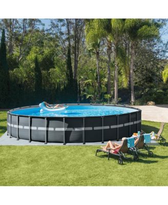 26ft x 52in Above Ground Pool w/ Inflatable Loungers and Floating Cooler