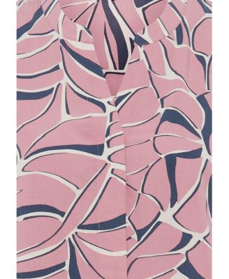 Women's Graphic Leaf Print Tunic Shirt