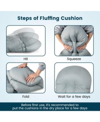 Set of 2 Patio Adirondack Chair Cushion High Back Fade Resistant 5'' Seat Pad Patio