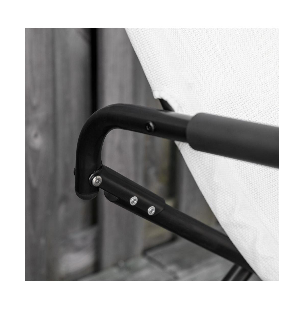 Chic Crate - Rocking Chaise Lounge Chair - 400lb Sunbathing Lounger w/ UV50+ Fabric & Locking Rockers - Compact Fold for Pool/Beach, White