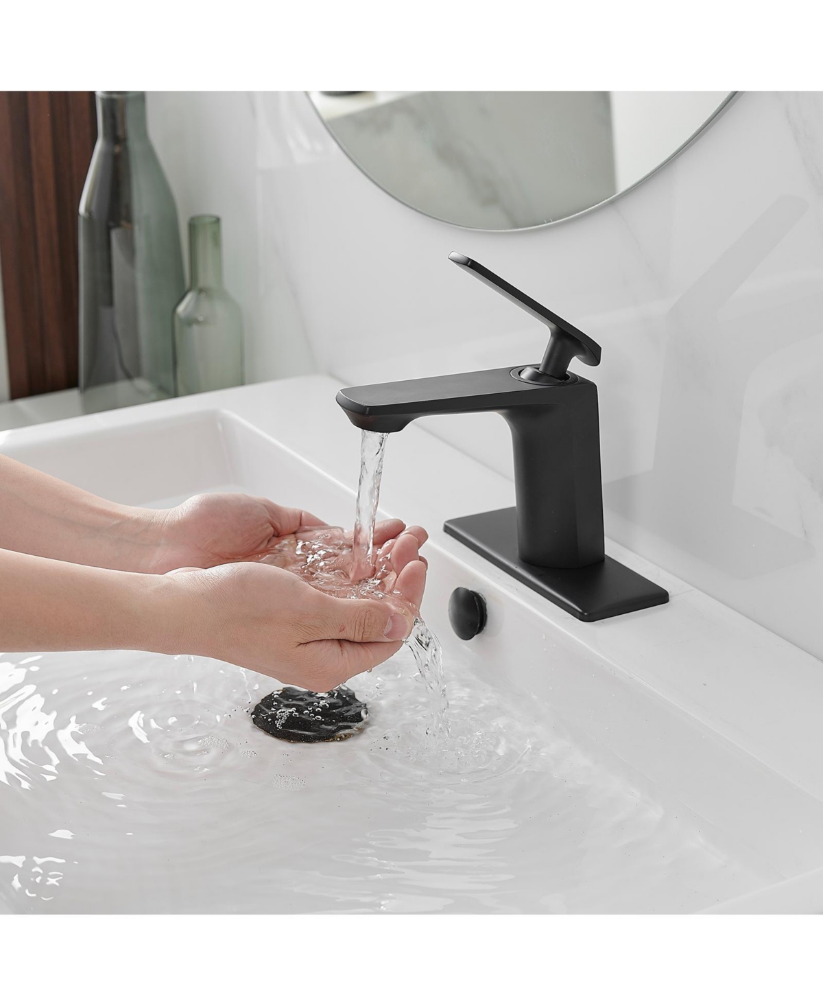 Greenspring Single Hole Single-Handle Bathroom Faucet in Matte Black