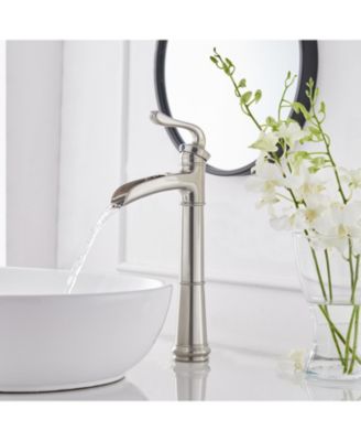 Waterfall Single Hole Single-Handle Vessel Bathroom Faucet with Pop-up Drain Assembly