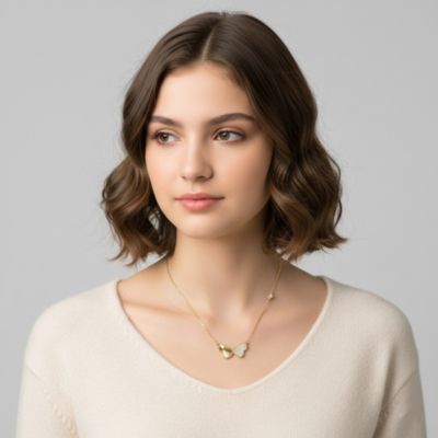 14K Gold Plated with Clear Cubic Zirconia Statement Necklace