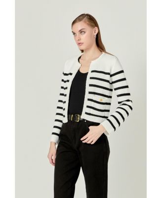 Women's Braided Stripe Cardigan