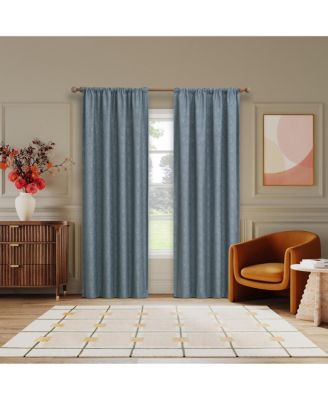 Belmont Floral Jacquard 100% Blackout Rod Pocket Curtain Panel