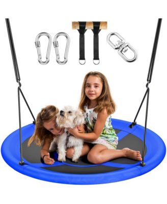 43" Saucer Swing (Kids & Adults): 700lbs Capacity, Waterproof, Adjustable Hanging Straps – Backyard/Indoor/Outdoor.
