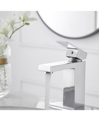 Single Handle Single Hole Low-Arc Bathroom Faucet with Supply Line