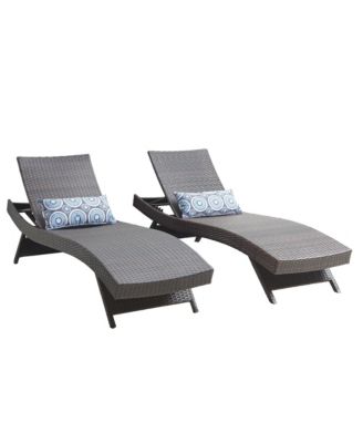 Outdoor Wicker Chaise Lounges (Set of 2), 79 inch, Dark Brown - Chic Crate