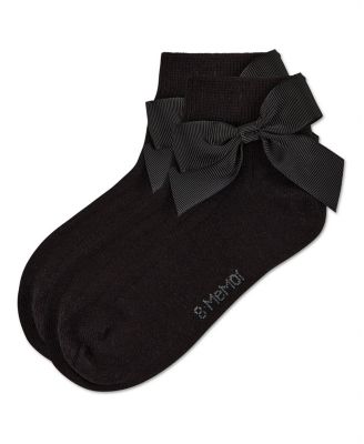 Girls' Ribbed Bow Anklet Socks
