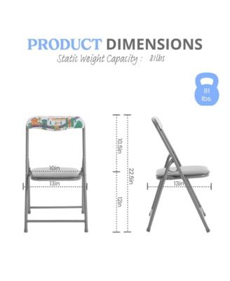 Kids 5 Piece Folding Table And Chair Set - Kids Activity Table Set