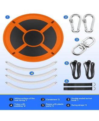 43" Saucer Swing (Kids & Adults): 700lbs Capacity, Waterproof, Adjustable Hanging Straps – Backyard/Indoor/Outdoor.