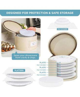 Hard Shell China Storage Containers 8-Piece Set Moving Boxes for Dinnerware Service for 12