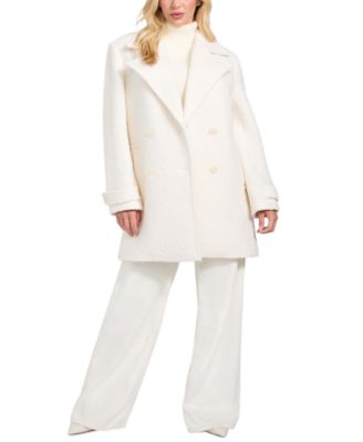 GUESS - Women's Leona Notch Collar Long Sleeve Peacoat