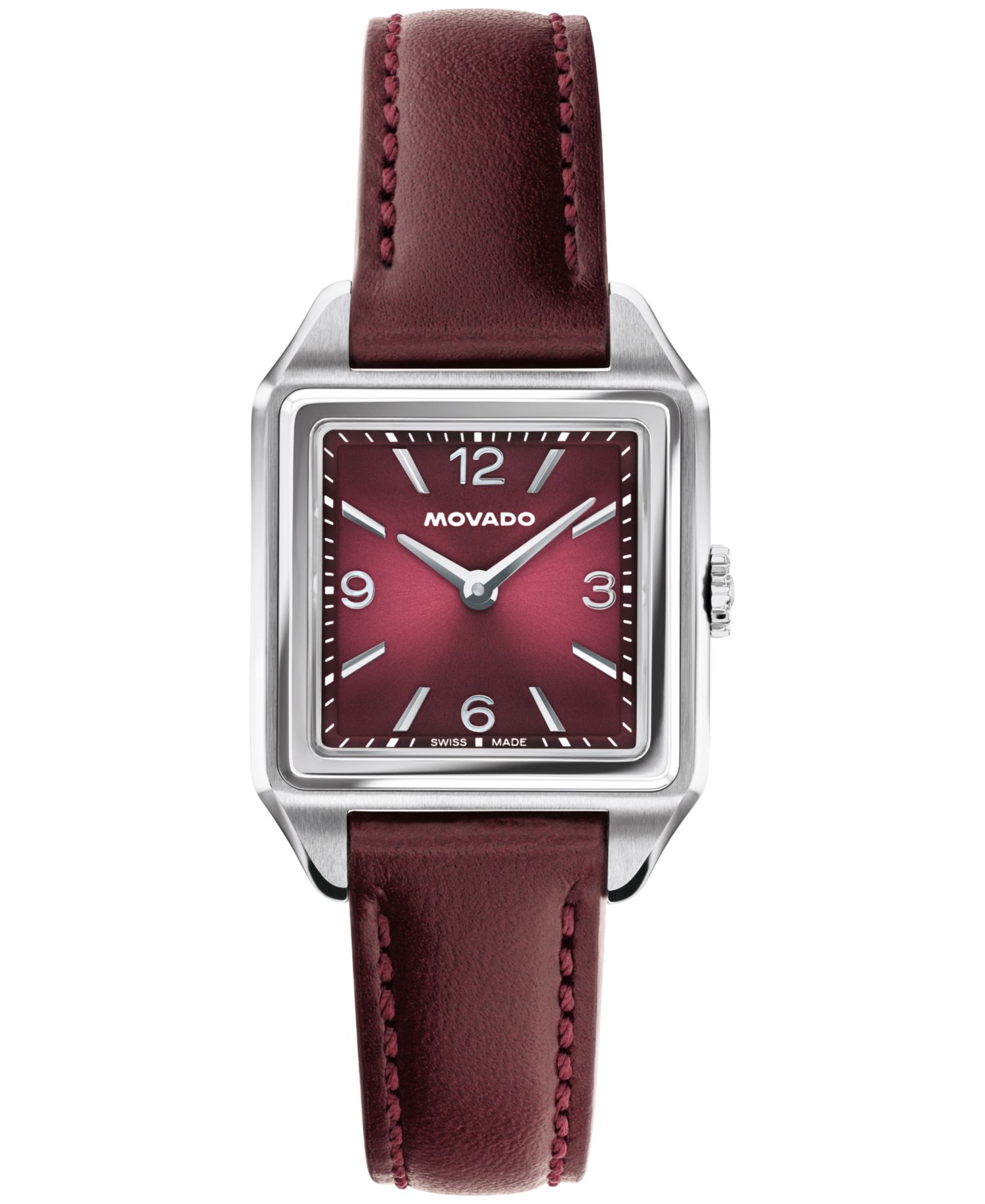 Women's 1917 Swiss Quartz Cherry Leather Watch, 25 x 34.1mm