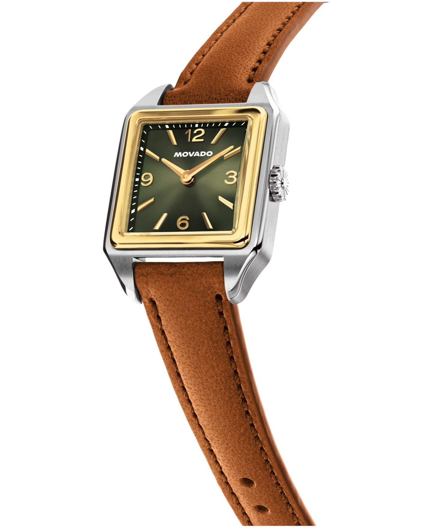 Женские часы Movado 1917 Swiss Quartz Cognac Leather Watch, 25 x 34.1mm — фото 2