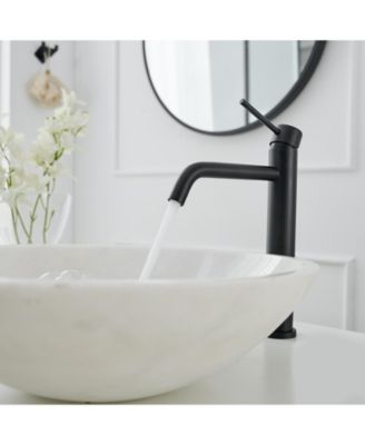 Modern Single Hole Single Handle Vessel Bathroom Vanity Sink Faucet With Pop Up Drain Without Overflow