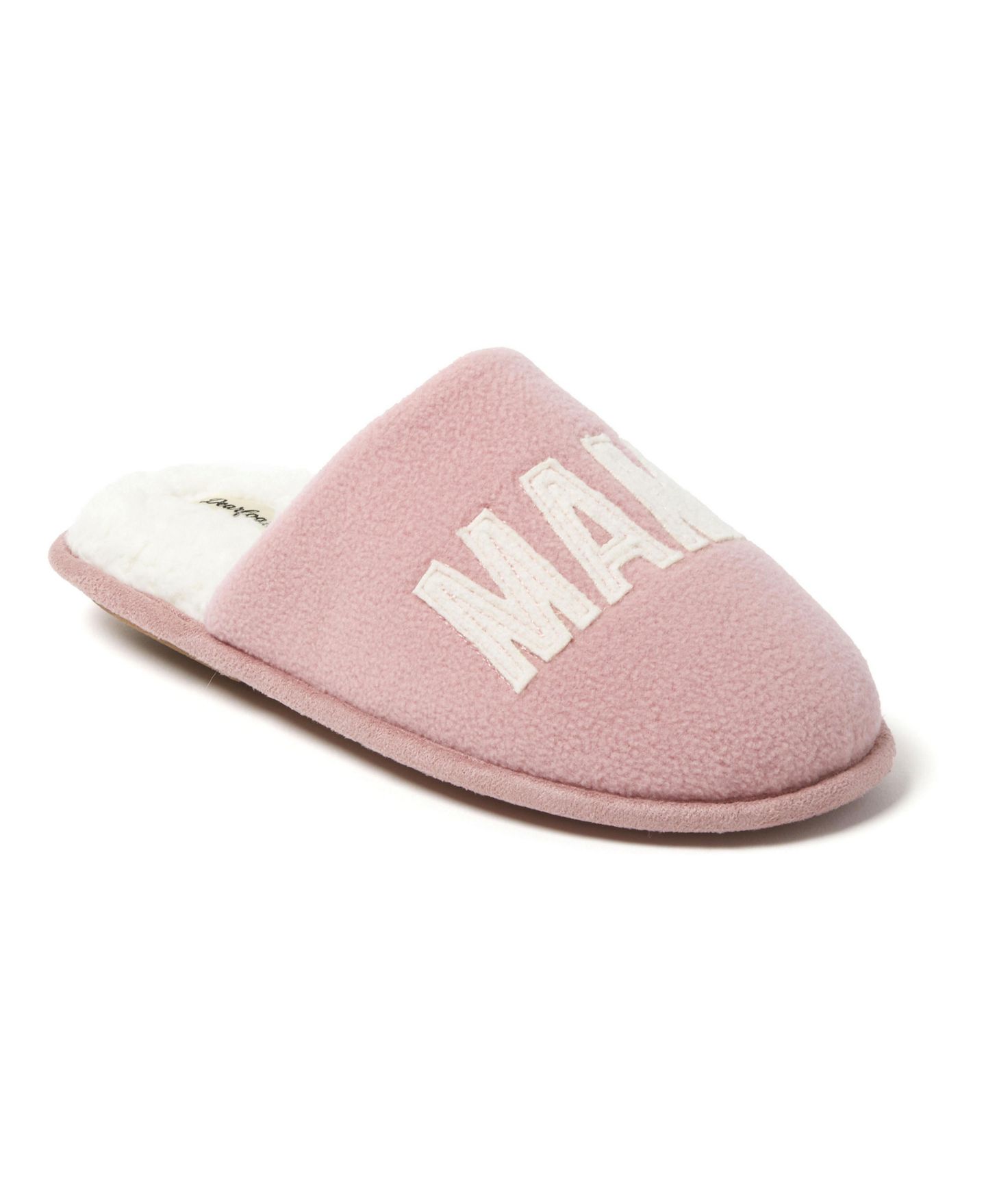 Женские тапочки Dearfoams Carley Mama Bear Mom Scuff Slipper, цвет: Пудровый — фото 1