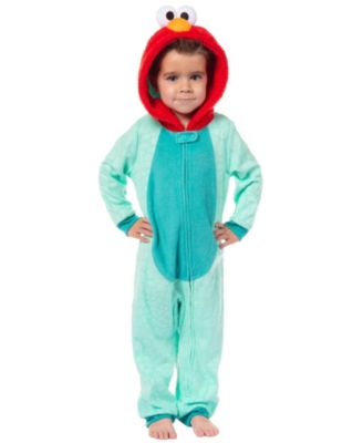 Toddler Boys 1PC Hooded Union Suit Footless Sleep Pajama - Elmo Abby Cadabby