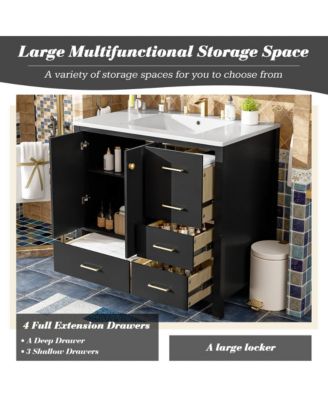 Bathroom Vanity Ceramic Sink - Black