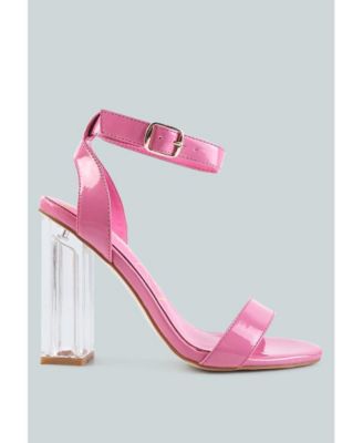 Womens Poloma Clear Block Heel Party Sandals