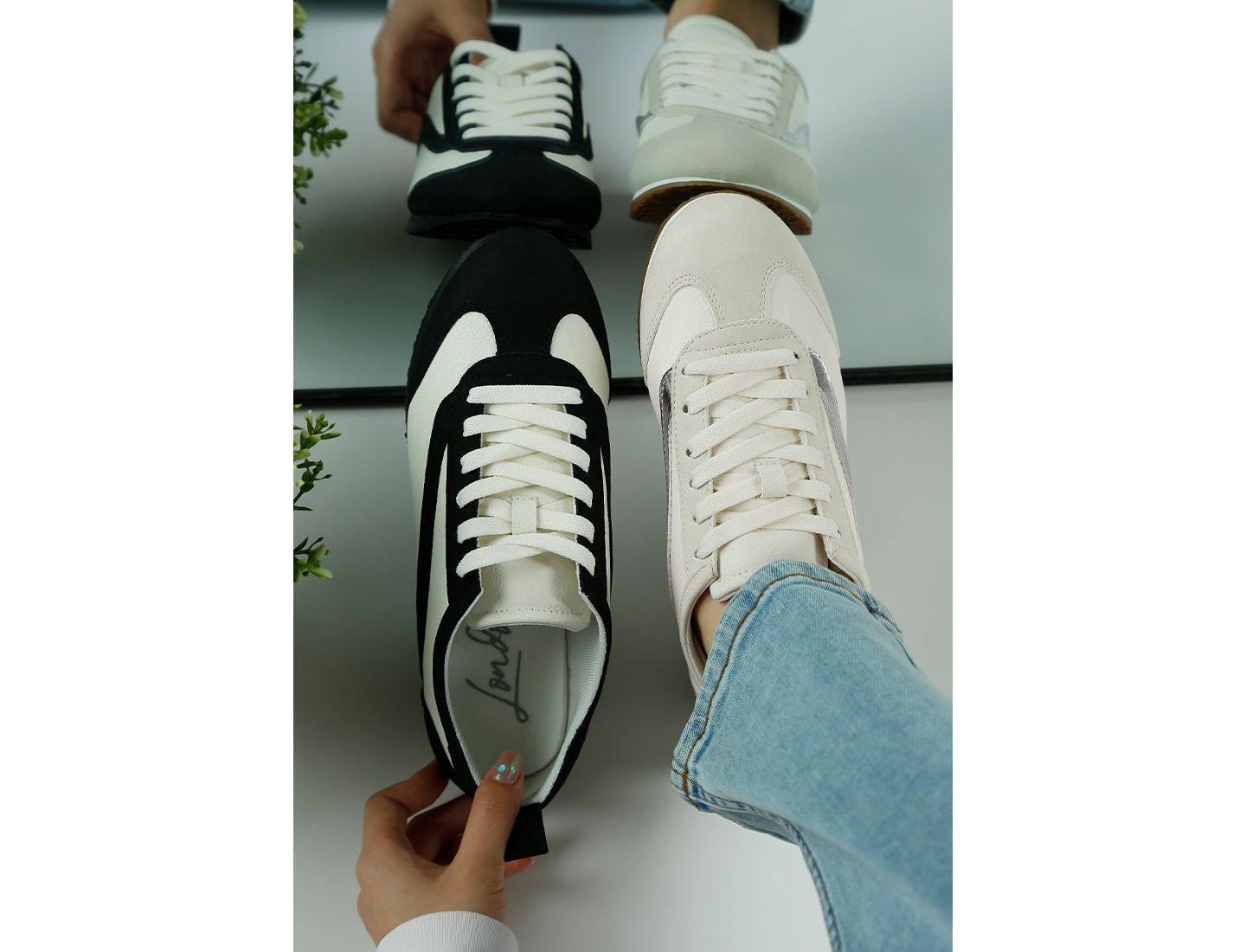 Женские кроссовки London Rag Moomba Lace Up, цвет: Чёрная искусственная кожа — фото 4