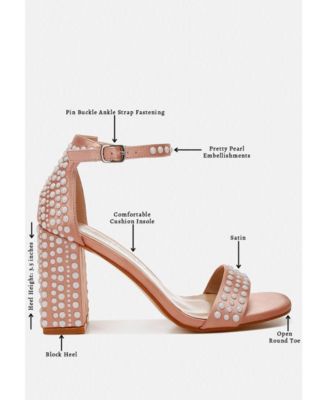 Womens Klebba Pearls Embellished Satin Sandals