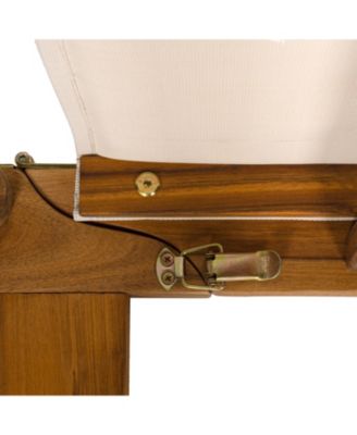 Mallorca Modern Classic Foldable Adjustable Wood Chaise Outdoor Lounge Chair with Cushion & Wheels