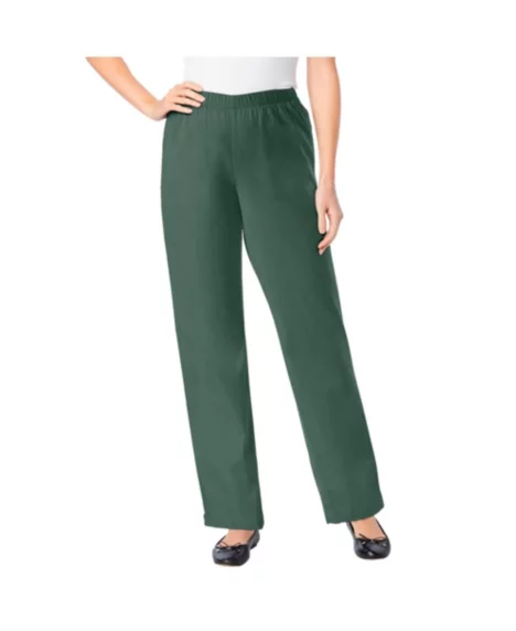 Women's Within Tall Fineline Stretch Denim Wide-Leg Pull-On Jeans - Pine