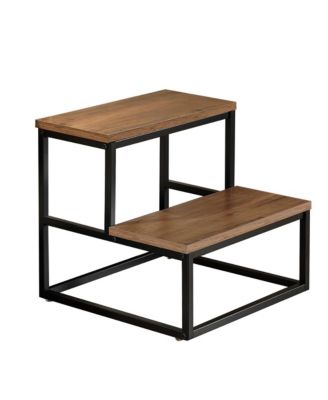 Axel 2-Step Step Stool – Lightweight, Durable & Modern Design Wooden Steps & Metal Frame, Compact Ladder for Adults