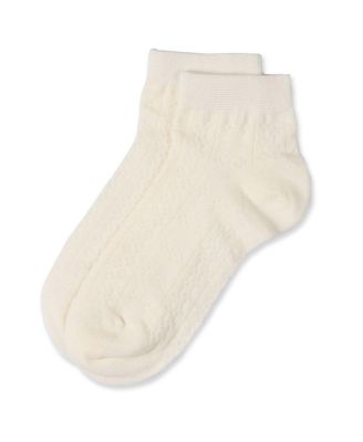Girls Rayon Blend Diamond Knit Patterned Ankle Sock