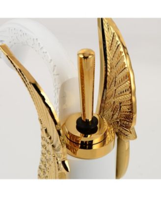 12*12*5 Swan Single Hole Single Handle Bathroom Vessel Sink Faucet With Pop Up Drain