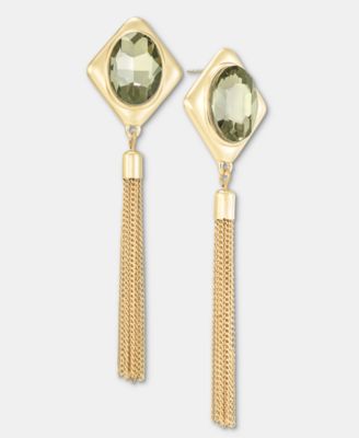 Crystal & Chain Tassel Linear Drop Earrings, Macy's Exclusive