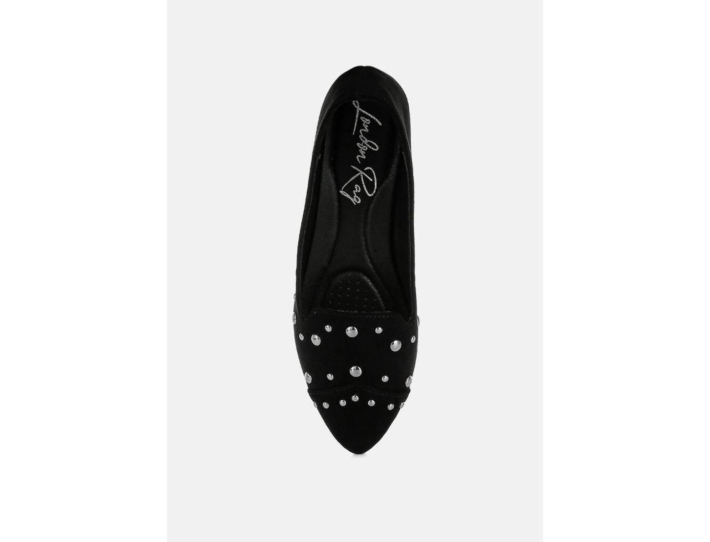 Женские балетки London Rag Olesia Stud Emebllished Ballet Flats, цвет: Чёрный — фото 4